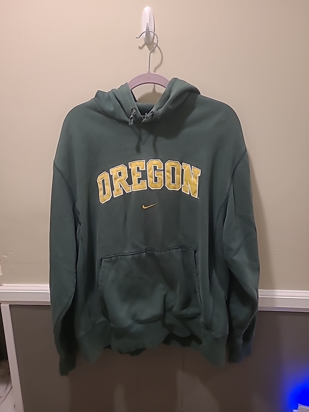 Nike Oregon Ducks Center Swoosh Green Hoodie College Mens XL